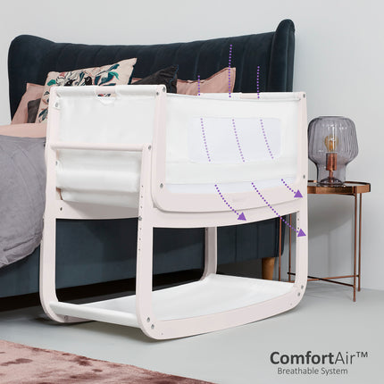 Charming and Secure Snuzpod4 Rose White Bedside Crib