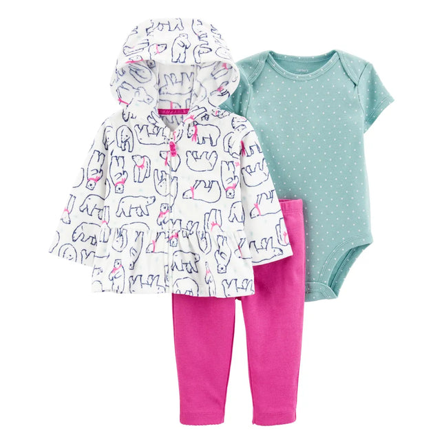 Carter's - 3-Piece Polar Bear Cardigan Set