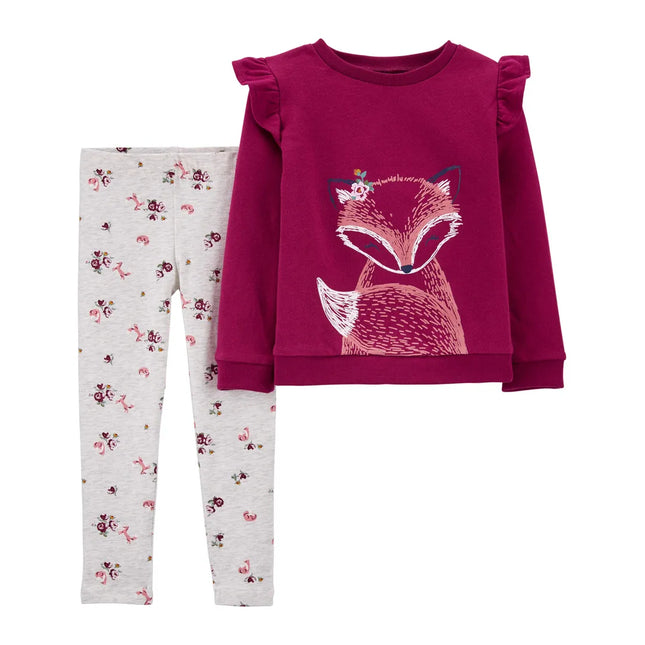 Carter's - 2-Piece Long-Sleeve Tee & Fox Legging Set -Baby Girl