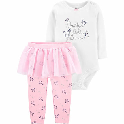 Carter's - 2-Piece Daddy's Little Princess Bodysuit & Tutu Pant Set - Baby Girl