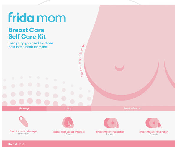 Frida Mom Breast Care Self Care Kit 2-in-1 Lactation Massager + 2