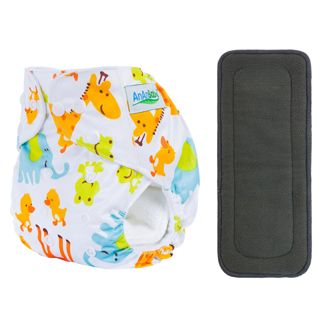 Tiny Bud - Washable Diaper With Bamboo Insert - Girrafe