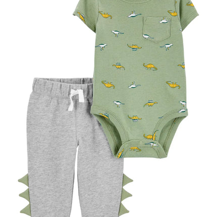 Carter's - 2-Piece Dinosaur Bodysuit Pant Set - NB