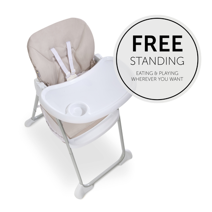 Collapsible Beige Baby High Chair