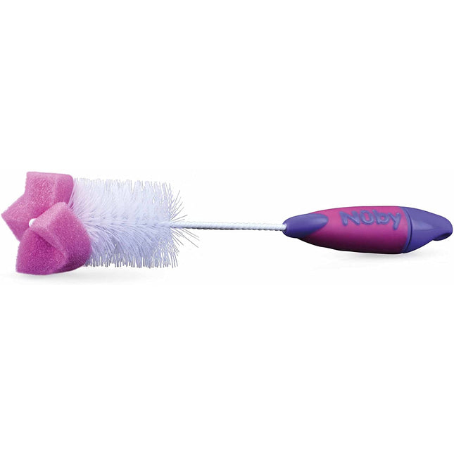 Nuby - Sponge Tipped Bottle & Nipple Brush  - Pink