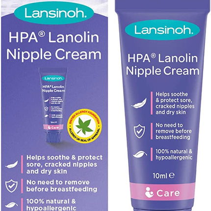 Lansinoh - HPA Lanolin Nipple Cream for Sore Nipples & Cracked Skin 10ml