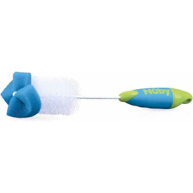 Nuby - Sponge Tipped Bottle &  Nipple Brush - Blue