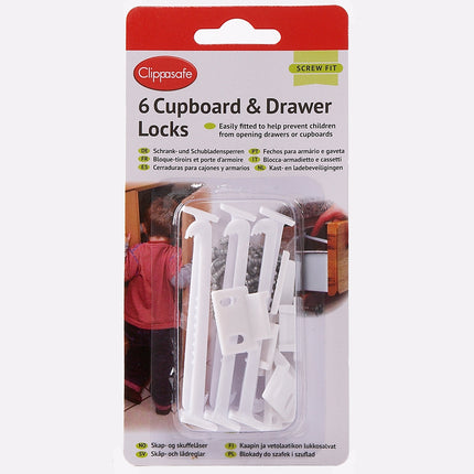 Clippasafe - Cupboard & Drawer Locks - 6 Pack