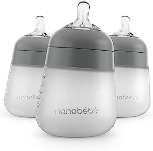 Nanobébé - Flexy Silicone Baby Bottle -  270ml Pack Of 3  - Grey