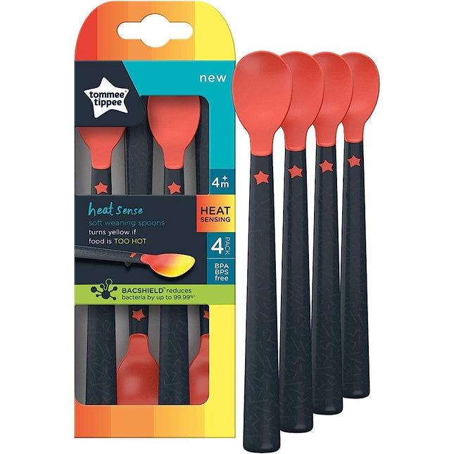 Tommee Tippee - Heat Sense Soft Weaning Spoon Multicolour - 4 Pack