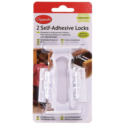 Clippasafe - Self-Adhesive Cupboard & Drawer Locks - 2 Pack