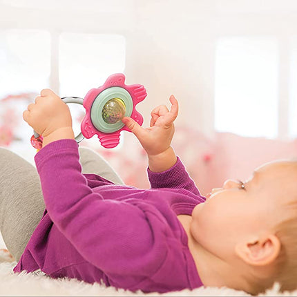 Pink Spin & Rattle Teether by Infantino