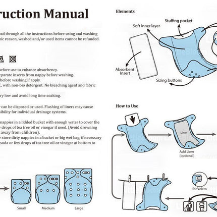 Tiny Bud - Washable Diaper With Bamboo Insert - Girrafe