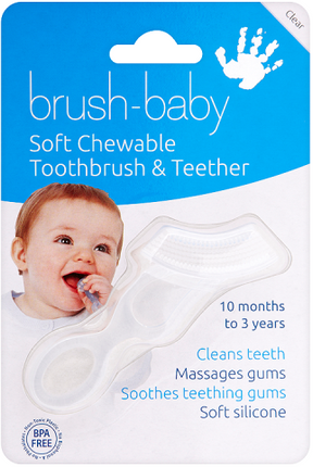 Brush Baby - Chewable Toothbrush and Teether - White