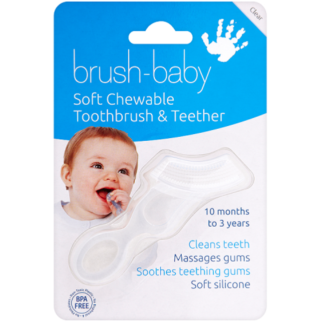 Brush Baby - Chewable Toothbrush and Teether - White