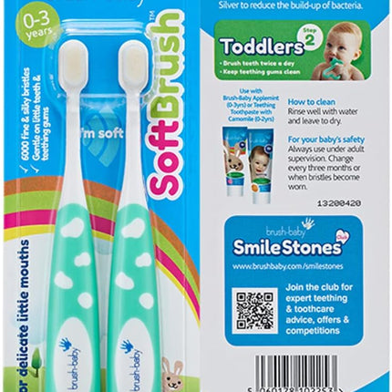 Brush Baby Soft Brush - Pack of 2 - Teal