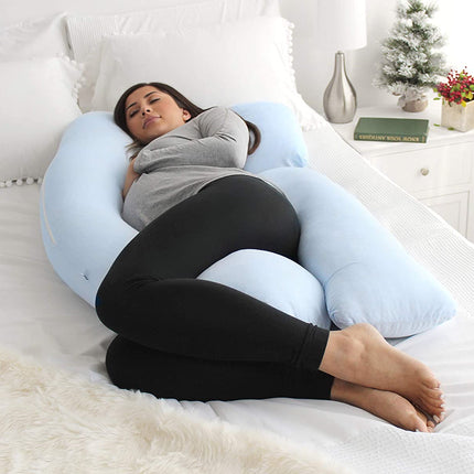 Ergonomic U-Shape Pillow in Light Blue by Pharmedoc