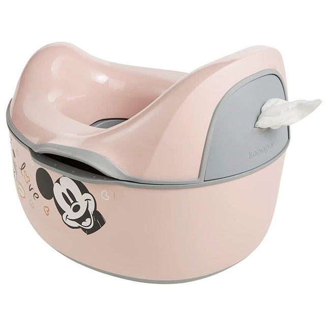 Keeper - 4-In-1 Potty- (Potty, Toilet Training Seat With Wipe Dispenser & Step-Stool in one Product) - Minnie Mouse