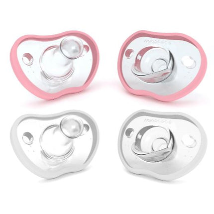 Nanobébé - Flexy Pacifier - 4 Pack -0-3M - White and Pink