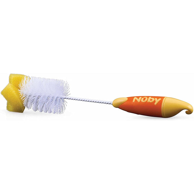 Nuby - Sponge Tipped Bottle & Nipple Brush - Yellow