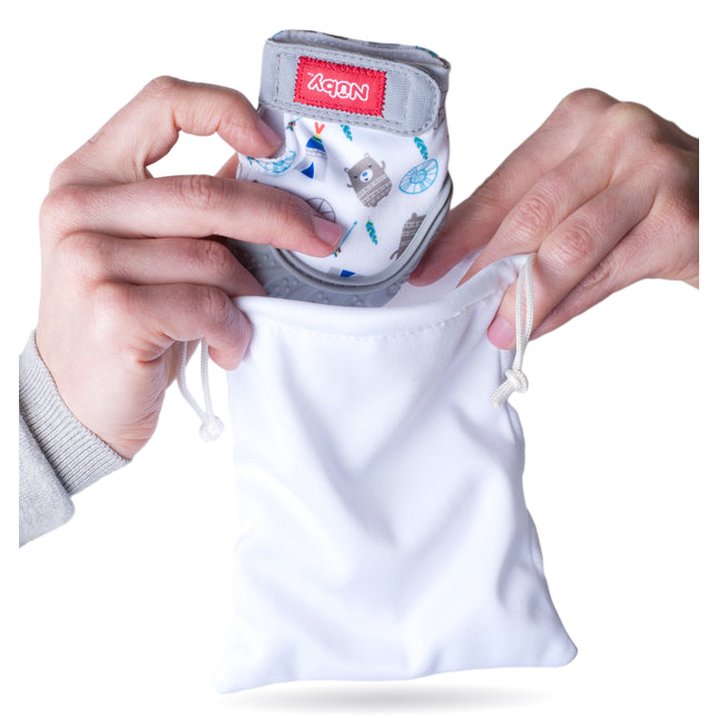 Soft Blue Teething Mitten by Nuby for Babies