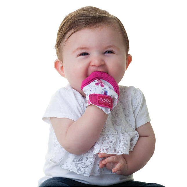 Nuby Pink Happy Hands Teething Mitten