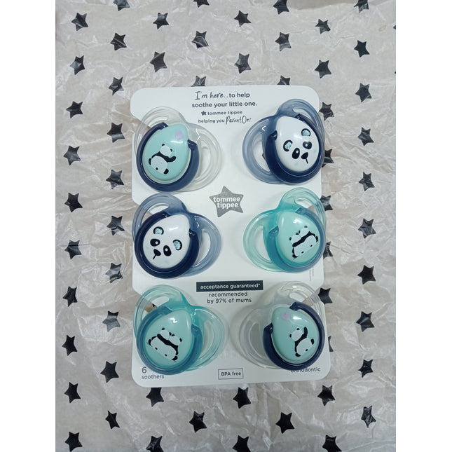 Tommee Tippee - Anytime Soother - Multicolor - Pack of 6, 0 - 6M