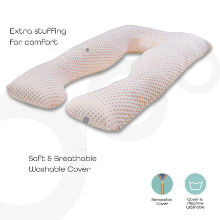 U-Shaped Pregnancy Pillow in Soft Pink