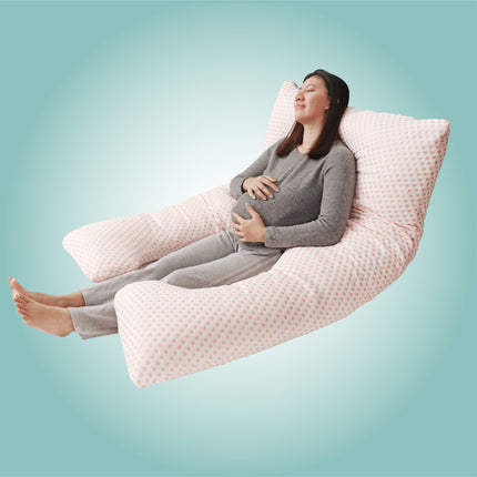 Pink U-Shaped Full Body Pregnancy Pillow