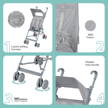 Light Gray Jet Buggy for Babies