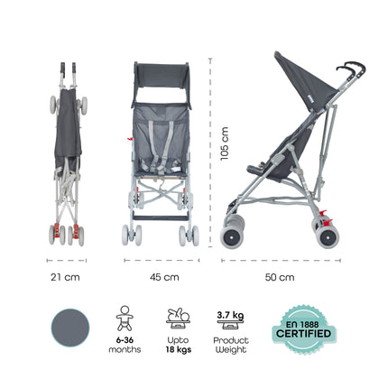 Dark Gray Jet Buggy for Babies