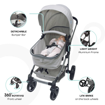 Moon Pro Stroller in Elegant Grey