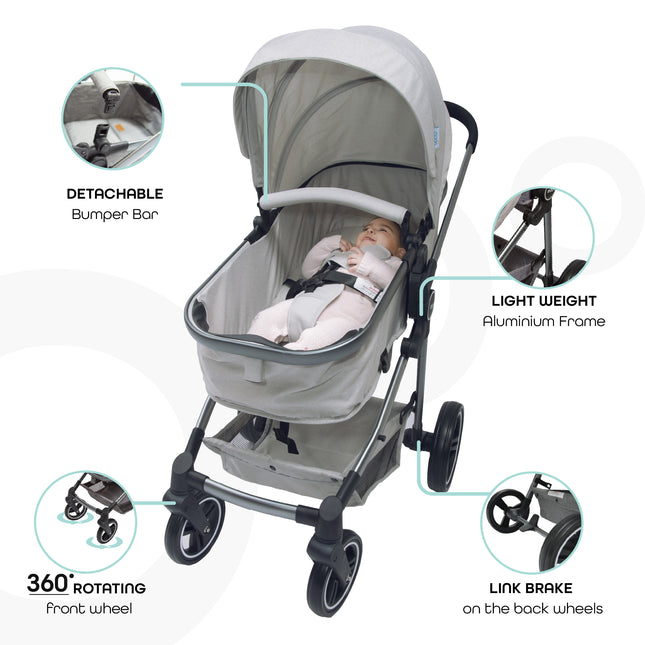 Moon Pro Stroller in Elegant Grey