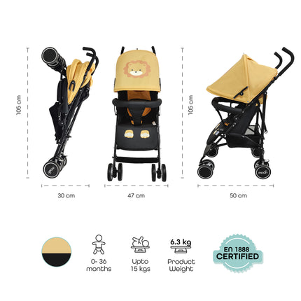 Lion Character on Moon Safari Stroller