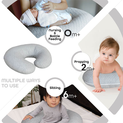 Grey Bamboo Rayon Nursing Pillow for Baby