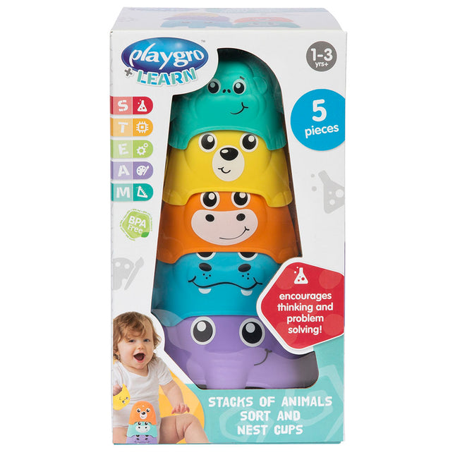 Playgro - Stacks of Animals Sort and Nest Cups