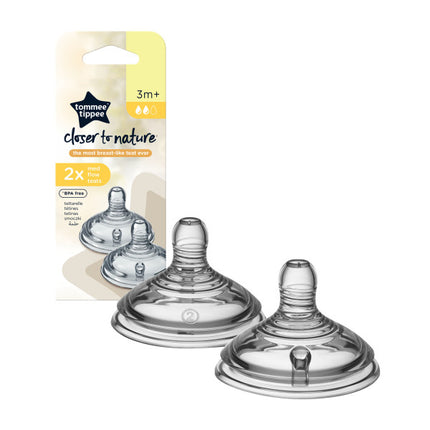 Tommee Tippee - Closer to Nature Medium Flow Teats - Pack of 2