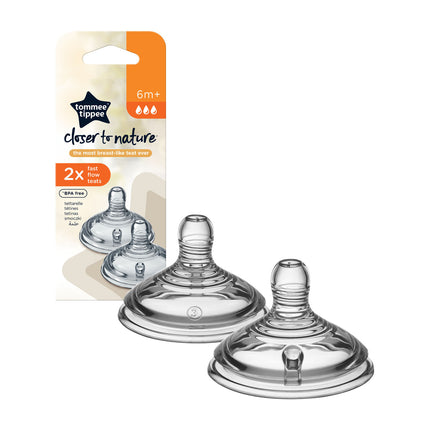 Tommee Tippee - Closer to Nature Fast Flow Teats - Pack of 2