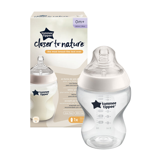 Tommee Tippee - Closer To Nature Feeding Bottle - 1 x 260ml  - Clear