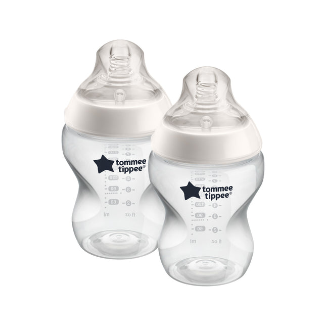 Tommee Tippee - Closer To Nature Feeding Bottle - Pack of 2 x 260ml - Clear