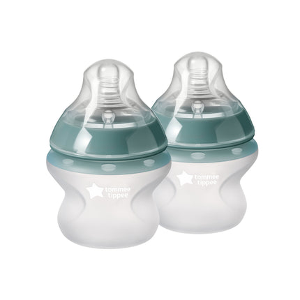 Tommee Tippee Closer To Nature Silicone Baby Bottle - Pack of 2 x 150ml - Green