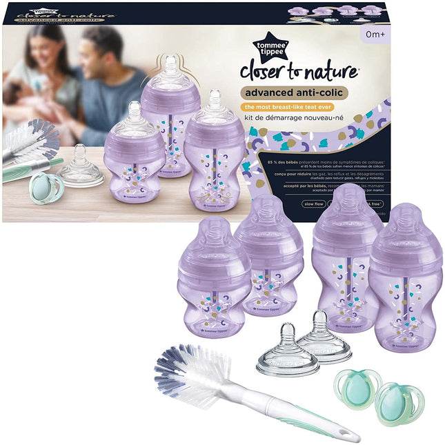 Tommee Tippee Advanced Anti-Colic Starter Set Bottle Kit - Purple