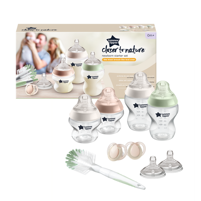 Tommee Tippee Closer To Nature Feeding Bottle Kit, Starter Set - Clear