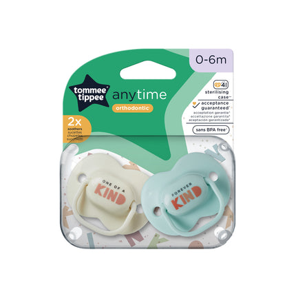 Tommee Tippee - Closer To Nature any Time Soothers - Blue - Multicolor - Pack of 2 - 0-6M