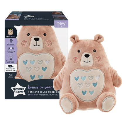 Tommee Tippee - Bennie the Bear - Rechargeable Grofriend Light and Sound Sleep Aid