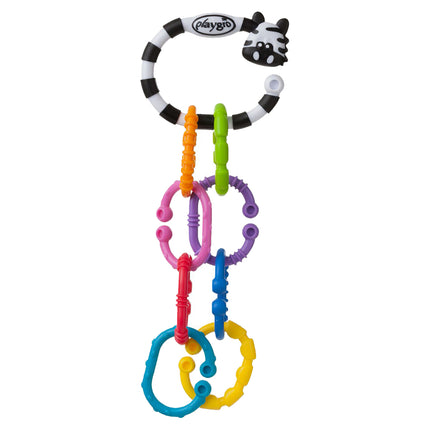 Vibrant Playgro Zebra Links - versatile baby linking toy set