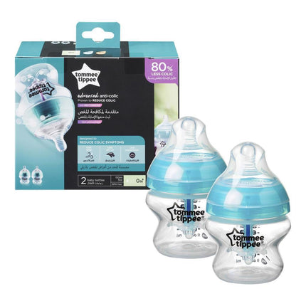 Tommee Tippee - Advanced Anti Colic Feeding Bottle -0 M+ - Pack of 2 x 150ml