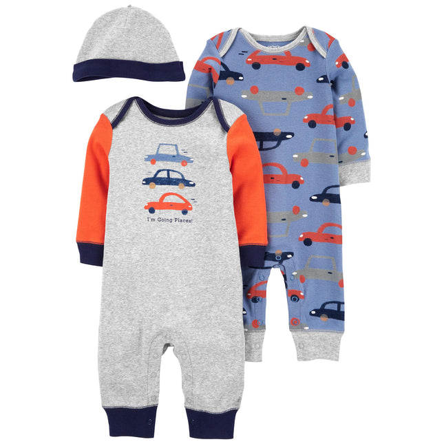 Carter's - 3-Piece Jumpsuits & Cap Set